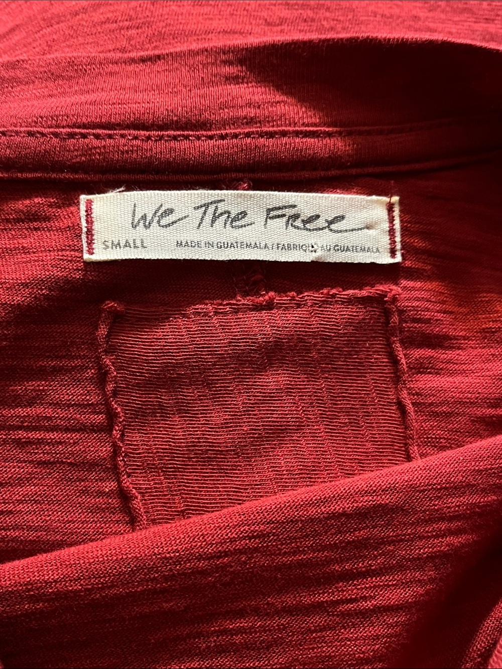 Free People Arden Crew Neck Tee in Pomegranate (Brick Red) Sz Small NEW - Picture 7 of 8